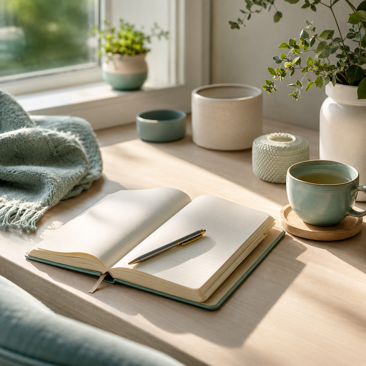 A journal ready for a daily wellness note